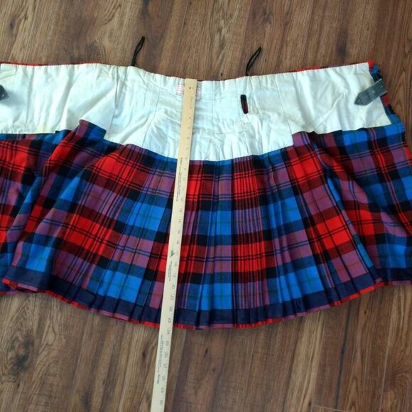 Vintage Wool Red Plaid Kilt 22" Waist by Thos Gordon & Sons Highland - Picture 6 of 10